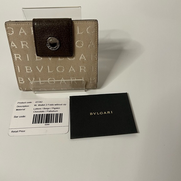 BVLGARI CANVAS PRINTED COMPACT WALLET - Picture 4 of 8